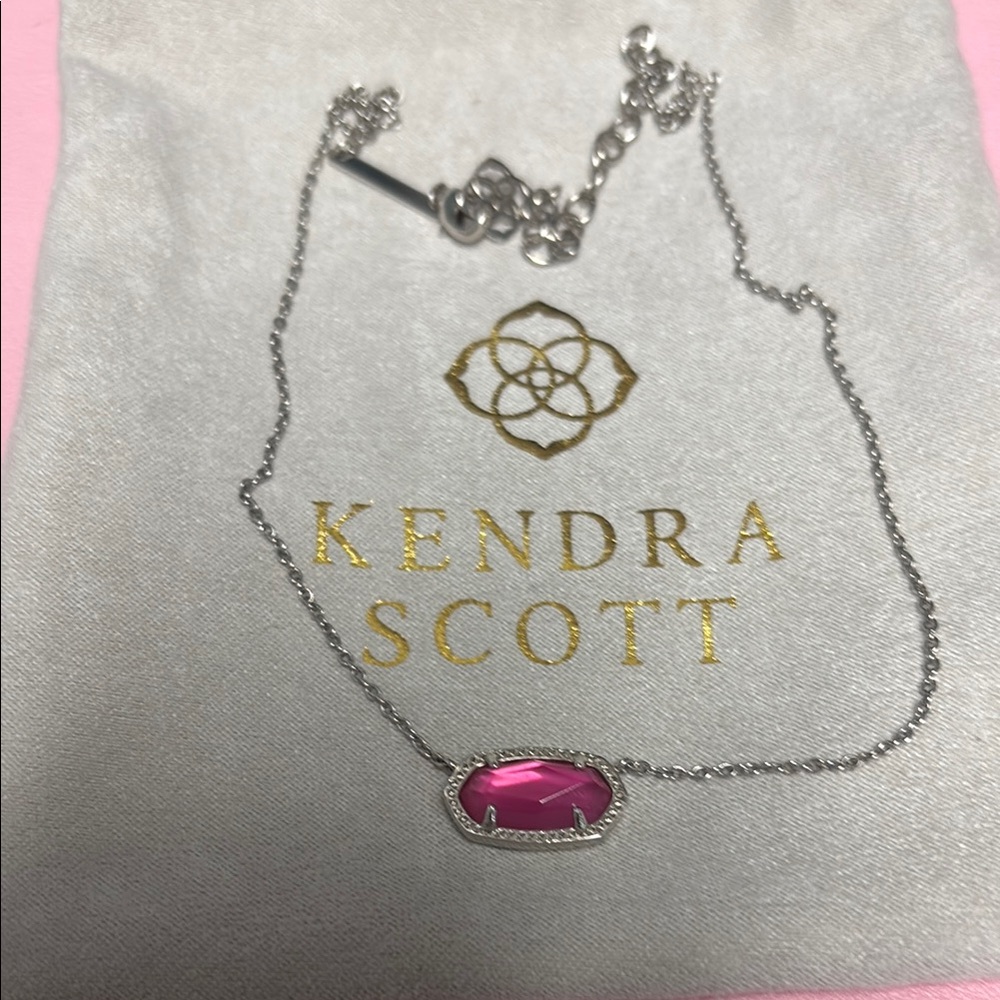 Kendra Scott Silver and Pink Necklace